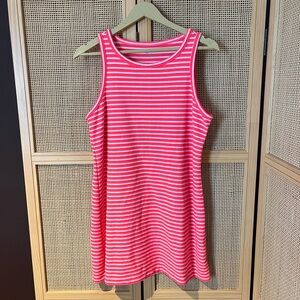 Loft Women’s M Neon Pink Striped Dress